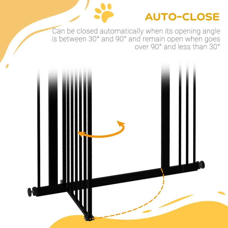 Adjustable Dog Gate – Black, 94cm High, 74–87cm Adjustable Dog Gate – Black, 94cm High, 74–87cm