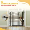 Extra Wide Dog Gate with Door for Stairways – Black