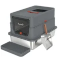 XL Covered Steel Cat Litter Box with Step – Dark Grey, 60cm