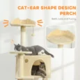Cat Climbing Tower with Dens and Hammock – Beige, 160cm