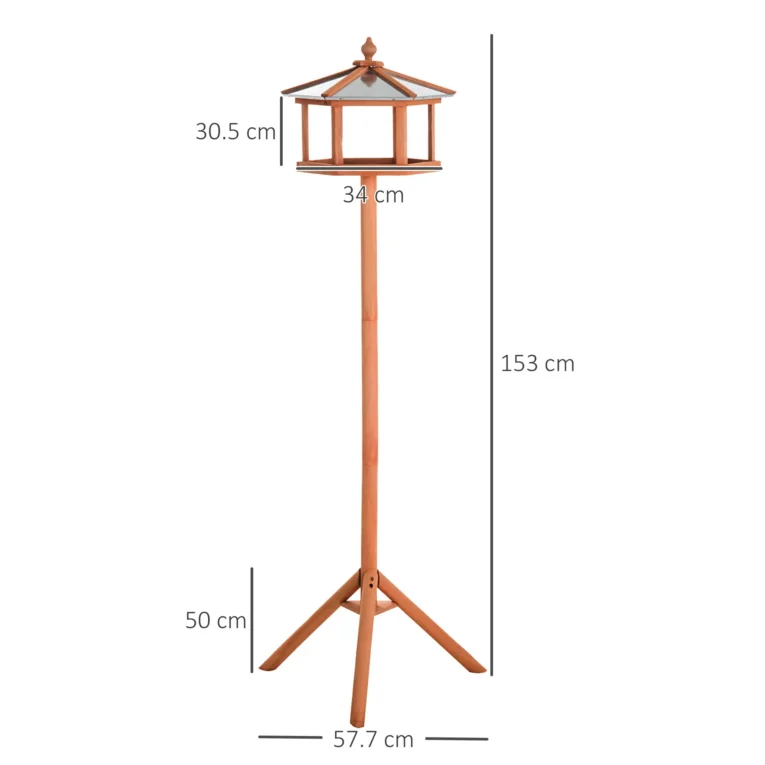 Wooden Garden Bird Table with Pitched Roof – 153cm