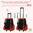 Pet Backpack and Wheeled Trolley Carrier – Red, Under 4kg