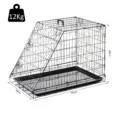 Folding Trapezoid Dog Crate with Tray – Black, 93cm