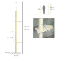 Adjustable Ceiling Cat Tree with Sisal Posts – Yellow, 220–260cm
