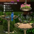 Garden Bird Bath with Two Bird Decorations – Bronze Tone, 81cm