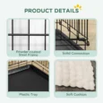 Folding Two-Door Dog Crate with Cushion – Black and Beige, 60cm