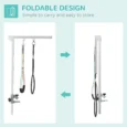 Adjustable Pet Grooming Arm with Clamp and Loop – Silver