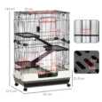 Four-Level Small-Animal Cage with Wheels – Black