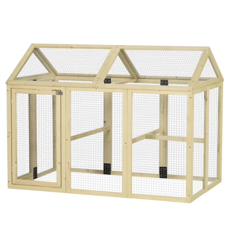 Large Chicken Run Wooden Coop Natural Finish – Natural Wood Finish