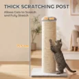 Wide-Base Sisal Cat Scratching Post – Light Grey, 75.5cm
