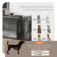 XL Dog Crate End Table with Cushion – Grey Wood Effect, 118cm