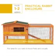 Rabbit Hutch Wooden Outdoor Cage 156x58cm – Orange