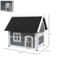Outdoor Wooden Cat Shelter with Opening Roof – Grey, 77cm