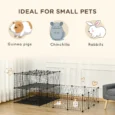 Modular Small-Pet Panel Playpen with Ladder – Black