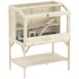 Wooden Hamster Cage 3-Tier with Storage Shelf – Natural wood finish