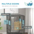 Compact Bird Cage with Wheels, Perches and Swing – Grey