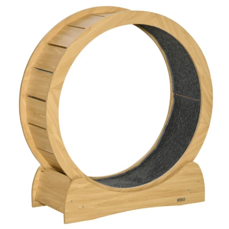 Wooden Cat Exercise Wheel with Brake – 76cm Inner Diameter