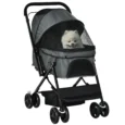 Folding Pet Stroller with Reversible Handle – Grey, 10kg