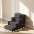 Dog Stairs 4-Step Washable Cover Carry Handle – Dark Grey