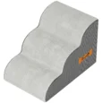 Dog Steps 3-Step Non-Slip Removable Cover – Light Grey