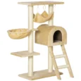 Cat Activity Tree Scratching Post with Hammock – Beige