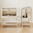 Wooden Hamster Cage 3-Tier with Storage Shelf – Natural wood finish