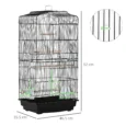 Metal Bird Cage with Stand and Swing – Black