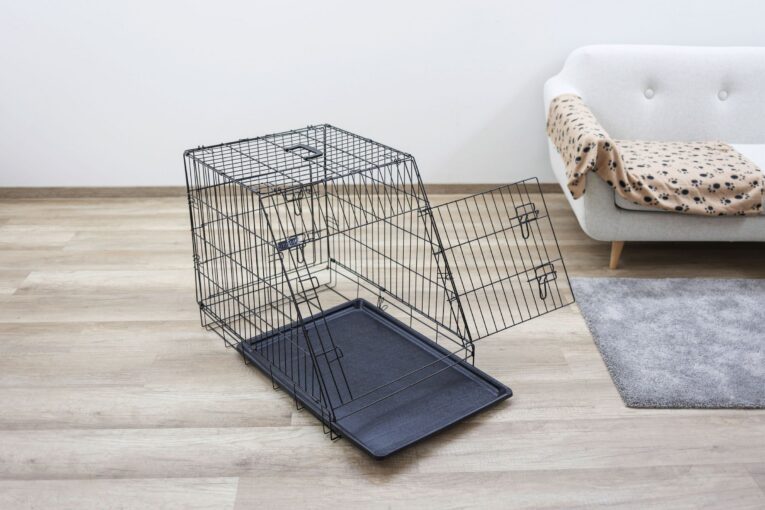 Kerbl Folding Dog Crate – Black, 75 × 52 × 61cm (81367)