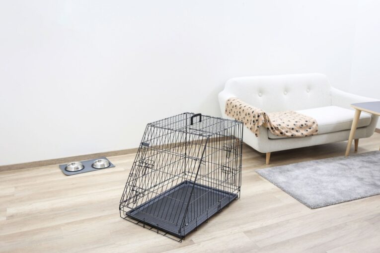 Kerbl Folding Dog Crate – Black, 75 × 52 × 61cm (81367)