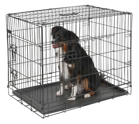 Kerbl Folding Dog Crate – Black, 76 × 54 × 64cm (81365)