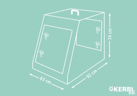 Kerbl Folding Dog Crate – Black, 92 × 63 × 74cm (81368)