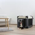 Kerbl Journey Folding Dog Travel Crate – Grey/Beige, 92 × 65 × 66cm