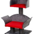 Kerbl Lounge Deluxe Cat Tree – Grey and Red, 70cm
