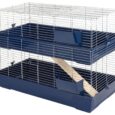 Kerbl Maxi Baldo Twin Two-Level Small Animal Cage – Dark Blue, 120 × 58 × 86cm