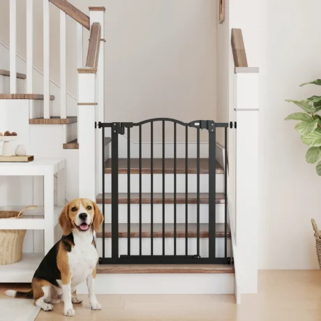 Metal Dog Gate – Black, 74–80cm