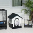 Plastic Dog Kennel with Ventilation Windows – Grey, 64.5cm