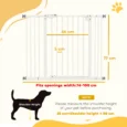 Adjustable Metal Dog Gate 74-100cm – White