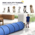Foldaway Dog Agility Tunnel with Carry Bag – Blue, 5m