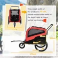 Convertible Dog Bike Trailer and Stroller – Red