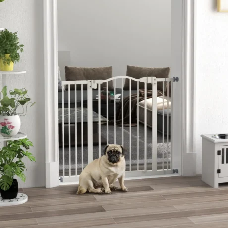 Adjustable Dog Gate – White, 78cm High, 74–100cm