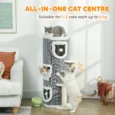 Three-Den Cat Scratching Barrel with Platforms – Grey, 101cm