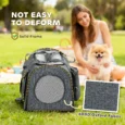 Folding Soft Pet Carrier with Shoulder Strap – Dark Grey, 42cm