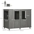 Furniture Dog Crate with Double Doors – Grey, 114cm