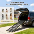 Folding Steel Dog Car Ramp – Black, 191 × 50cm