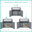 Cat Litter Cabinet with Adjustable Divider – Grey, 76cm