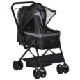 Folding Pet Stroller with Reversible Handle – Black, Under 10kg