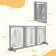 Three-Panel Freestanding Dog Gate – Grey, 61cm