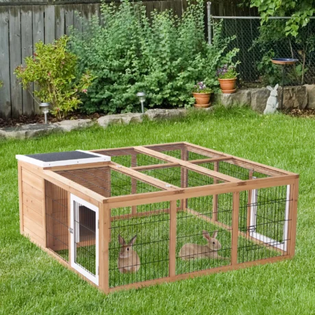 Rabbit Hutch Bunny Cage Open Top 123x120cm – Yellow