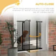 Pressure Fit Dog Gate Auto Close 74-100cm – Black