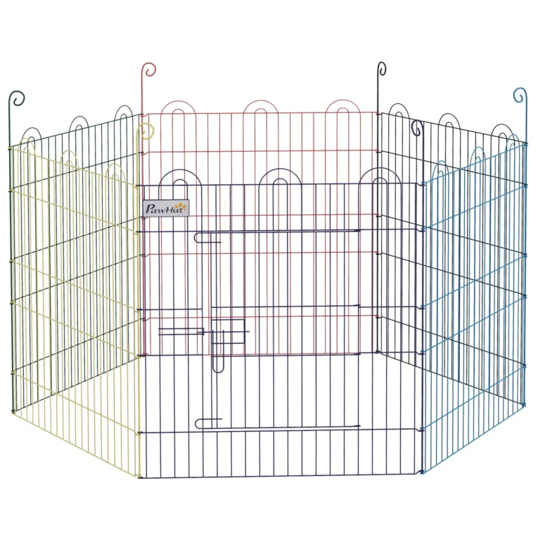 Six-Panel Metal Pet Playpen – Multicolour, 60cm